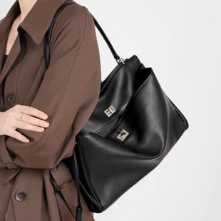 Gift box set, top-layer calfskin Rodeo Kelly tote bag, handbag, shoulder bag, underarm bag, large capacity commuter bag