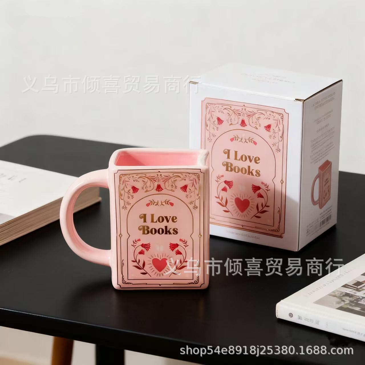 Cross-border hot item The Bookworm's Mug - Novel-Tea Ceramic Cup bookworm mug
