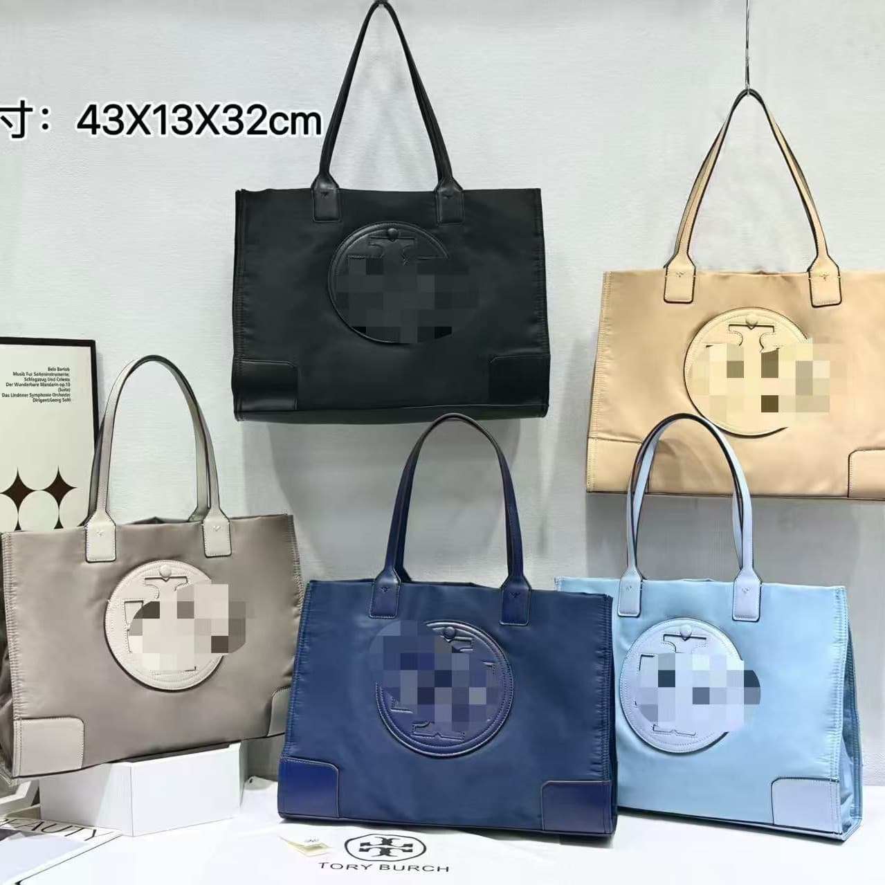 Large Capacity Canvas Nylon Magnetic Buckle Shopping Bag Women's Tote Bag Urban Simple Style Handbag with Phone Pocket