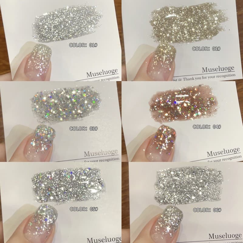 Gel Polish Crushed Diamond 2024 New Trend Super Sparkle Cowboy Glitter Platinum Ultra Shine Nail Gel for Salon Use