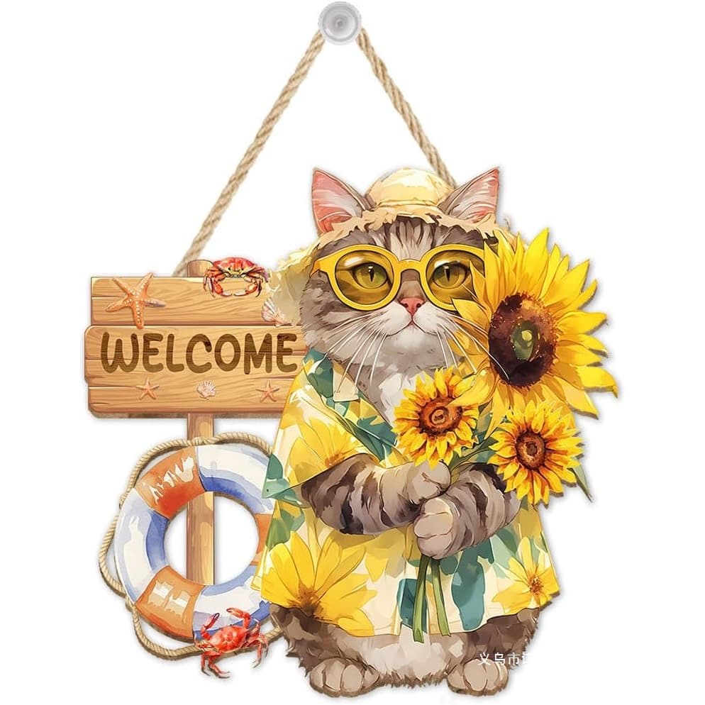 Funny Cat Sign, Funny Door Sign, Wooden Wall Sign, Cat Wall Art, Cat Welcome Door Sign For
