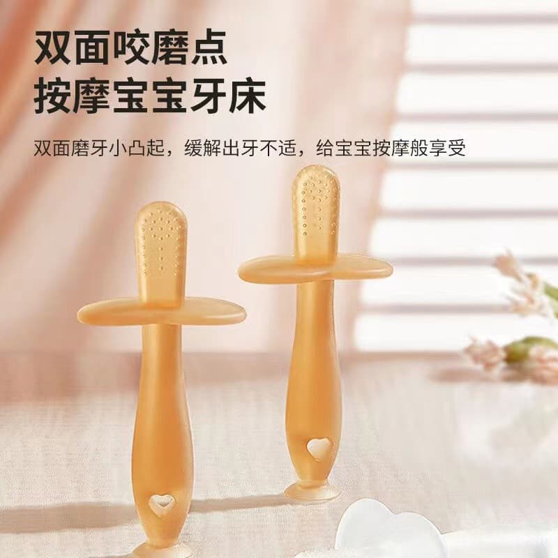 Liquid Silicone Baby Teether, Food-Grade Chew Toy, Anti-Thumb-Sucking, Nano Silver Teething Stick with Suction Cup