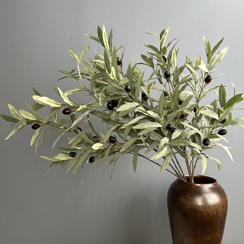 Artificial Olive Tree Potted Plant, New Olive Green Faux Plant, European Style Living Room Indoor Decoration, Artificial Tree with Olive Leaves
