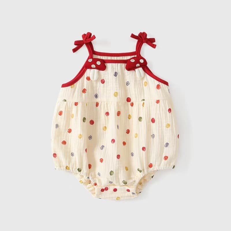 Korean style baby jumpsuit, summer dress, three-dimensional mushroom suspender bag, sweet rompers