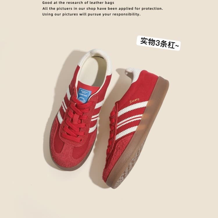 Genuine Leather Retro Red German Training Shoes Women's 2025 New Bestseller Height-Increasing Casual Sneakers Sports Thick-Soled Forrest Gump Shoes