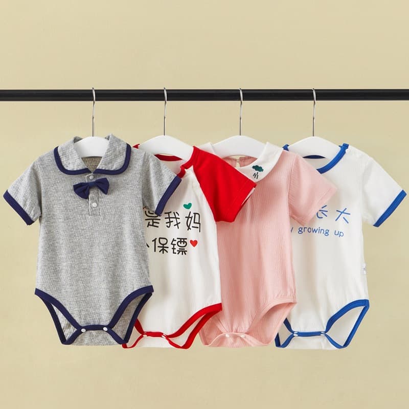 Baby Bodysuit Summer Thin Short Sleeve Cotton Newborn Triangle Romper 3 Months 6