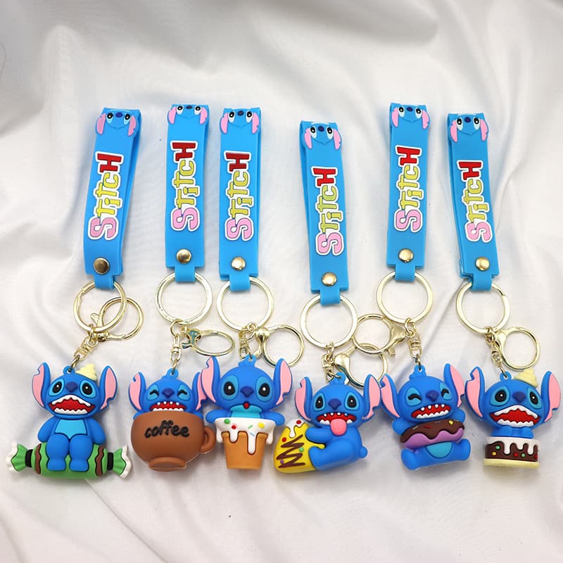 New Stitch Keychain Cute Cake Stitch Keychain for Men and Women Backpack Plush Pendant
