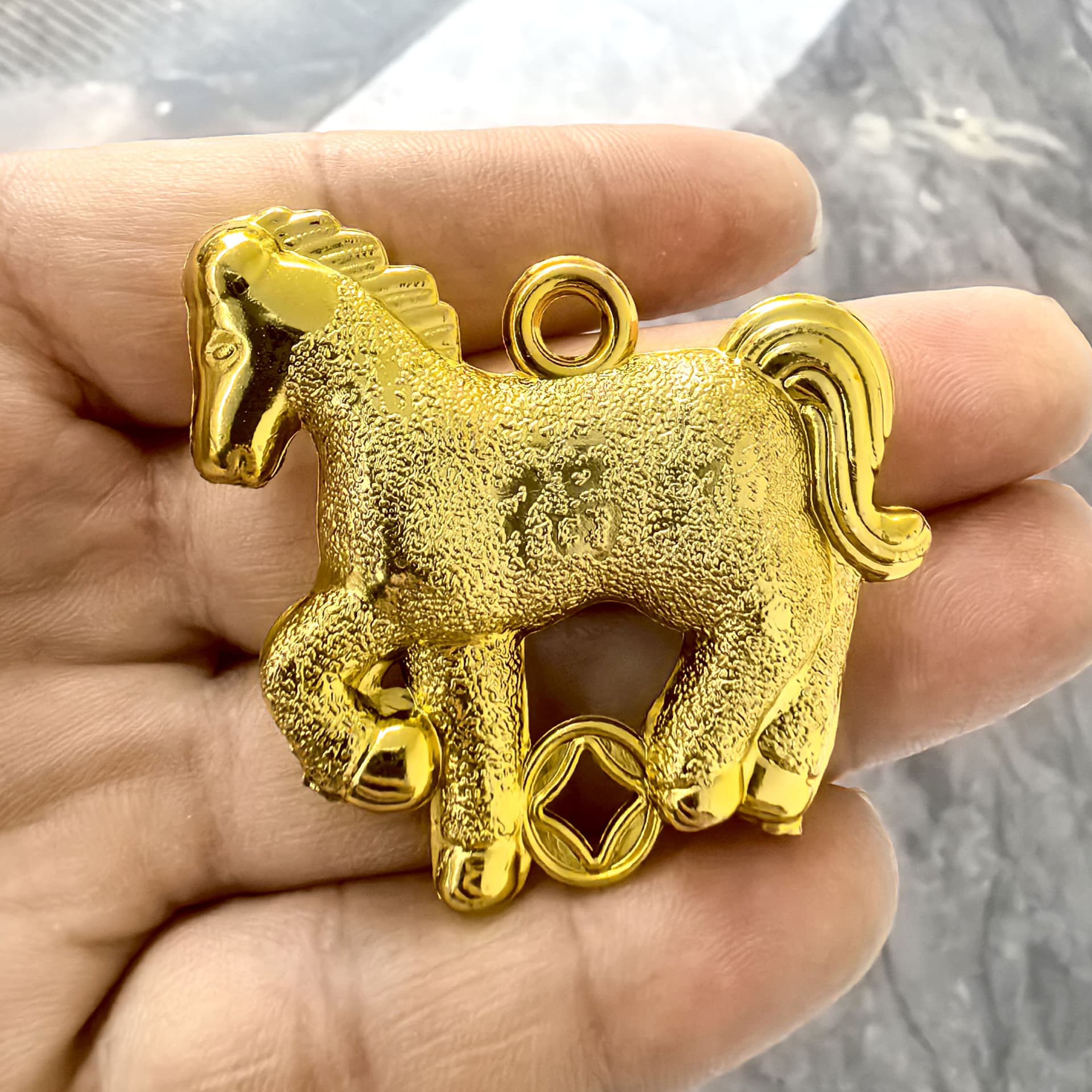 Plastic Plated Zodiac Horse Pendant Small Gourd Fish Orange Auspicious Descendant Barrel Accessories New Year Spring Festival Decorative Parts