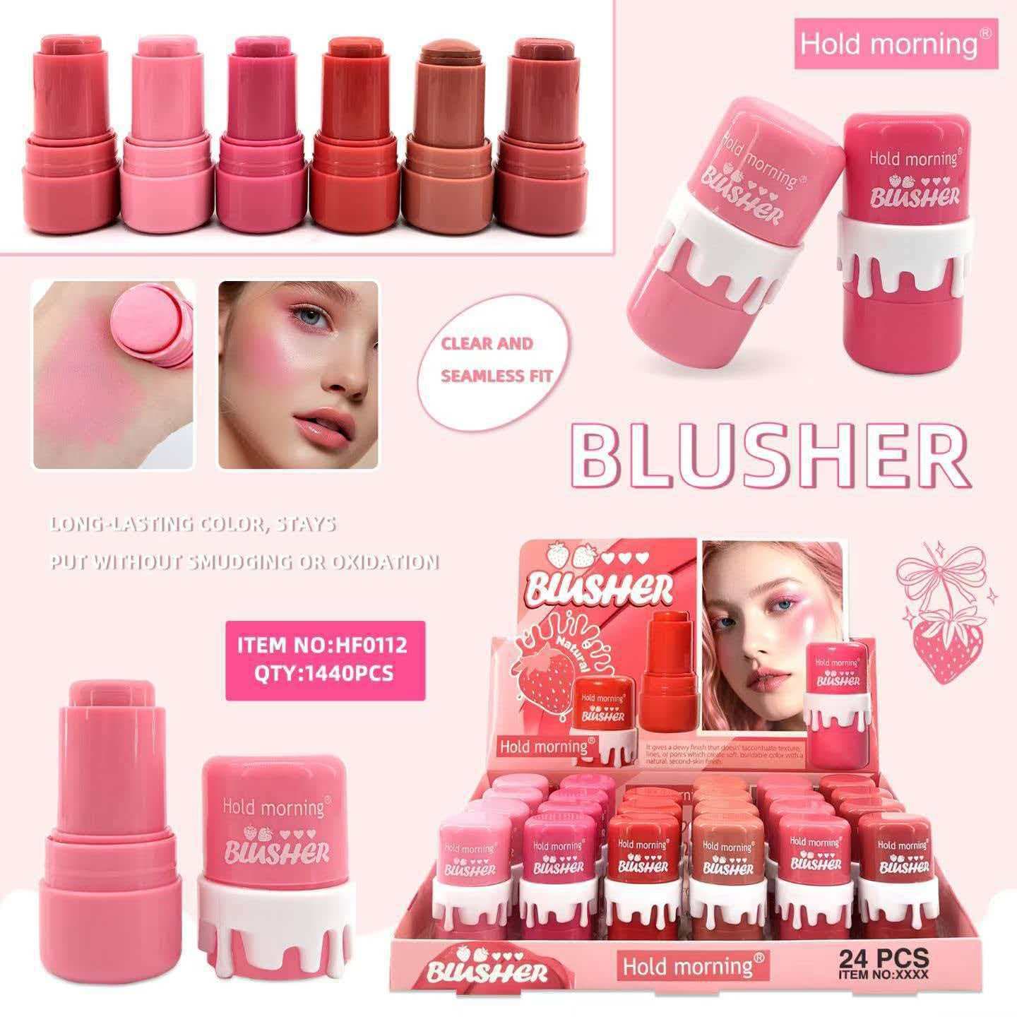 Hold Morning 6-Color Multi-Use Blush Stick Cross-Border Cosmetics Wholesale Blush Cream Blush