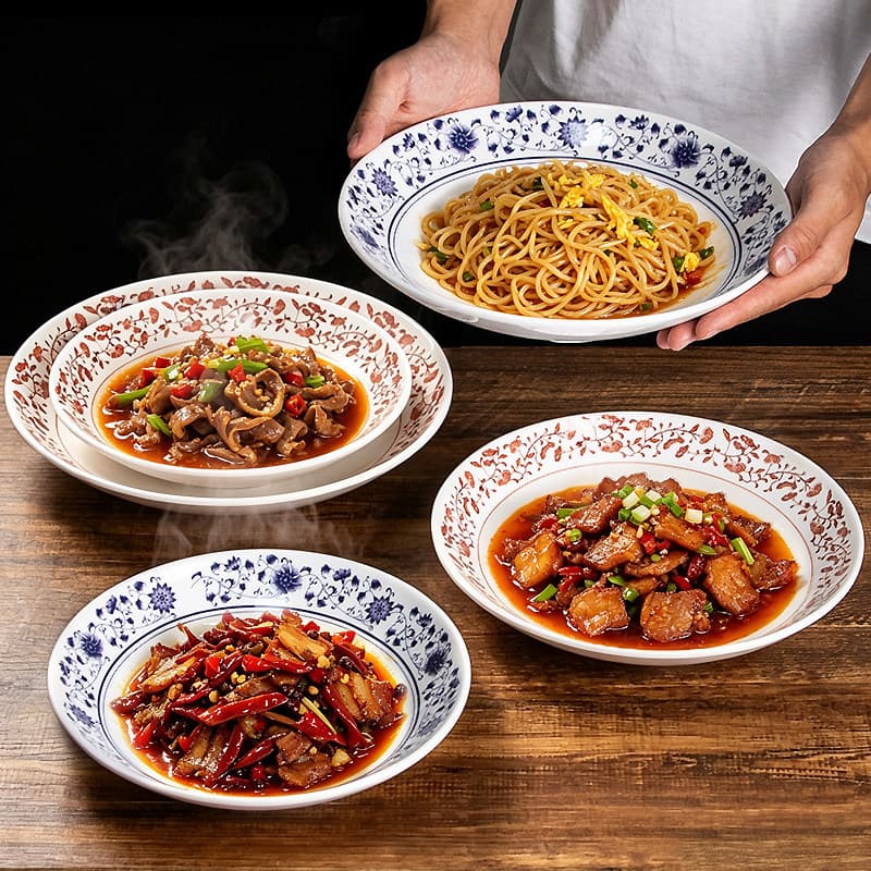 Melamine Chinese Restaurant Tableware Jiangxi Small Stir-fry Special Plate Restaurant Stir-fry Plate Local Restaurant Plate Commercial