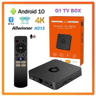 New Export Q1ATV Android 10 Allwinner H313 Dual-Band 5G WiFi with Bluetooth 4K Network TV Box TVBOX