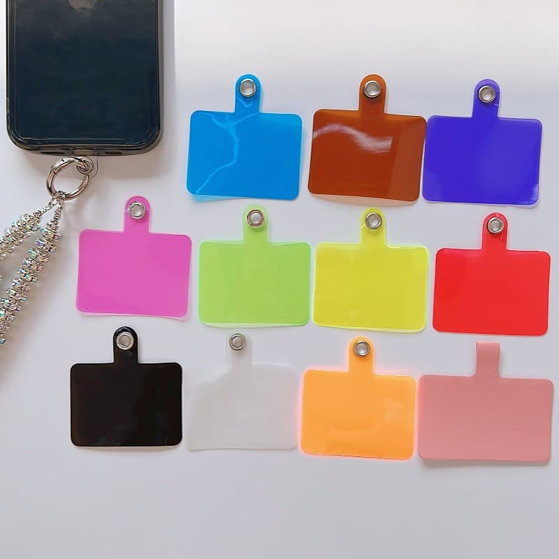 Phone Lanyard Fixing Card, Transparent and Sturdy, Universal Back Clip, Detachable Patch, Anti-Loss