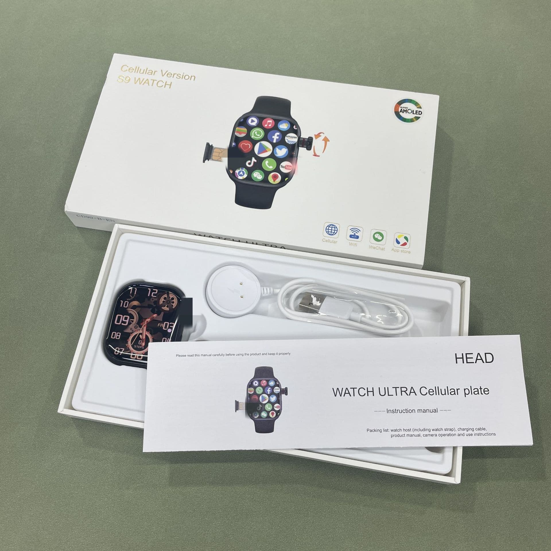 CD99 Smart Watch WiFi/4G Cellular SIM Card Version 180-Degree Rotating Camera Android System S9 for Export