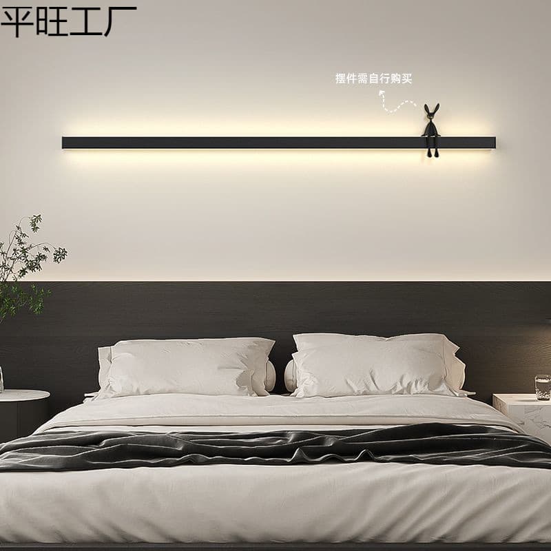 Minimalist Wall Lamp for Bedside Bedroom, Plug-In LED Linear Light, Decorative Ambiance Lighting for Living Room, TV Background Wall, Long Strip Wall Light
