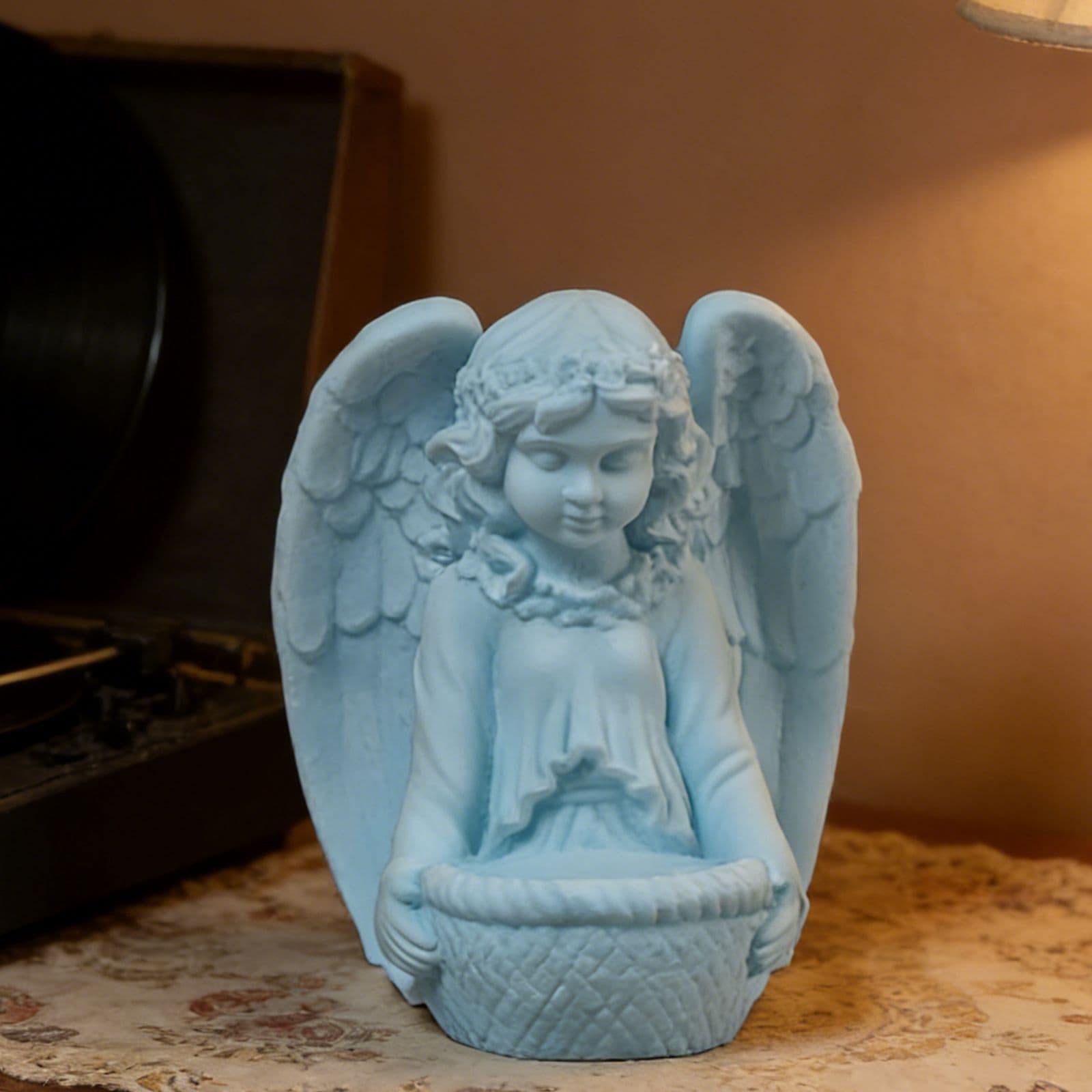 Angel flowerpot ornament mold ornament candle plaster DIY plaster ornament candlestick silicone mold W0854