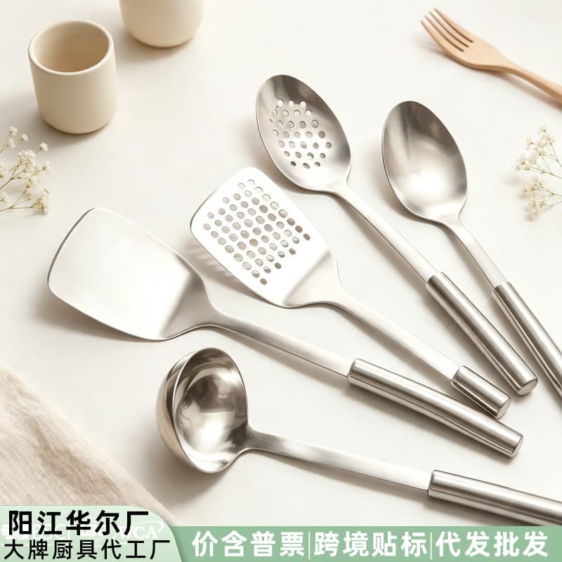 Spot stainless steel kitchenware cooking pot spatula colander soup spoon coix claw household kitchen tools wholesale in stock