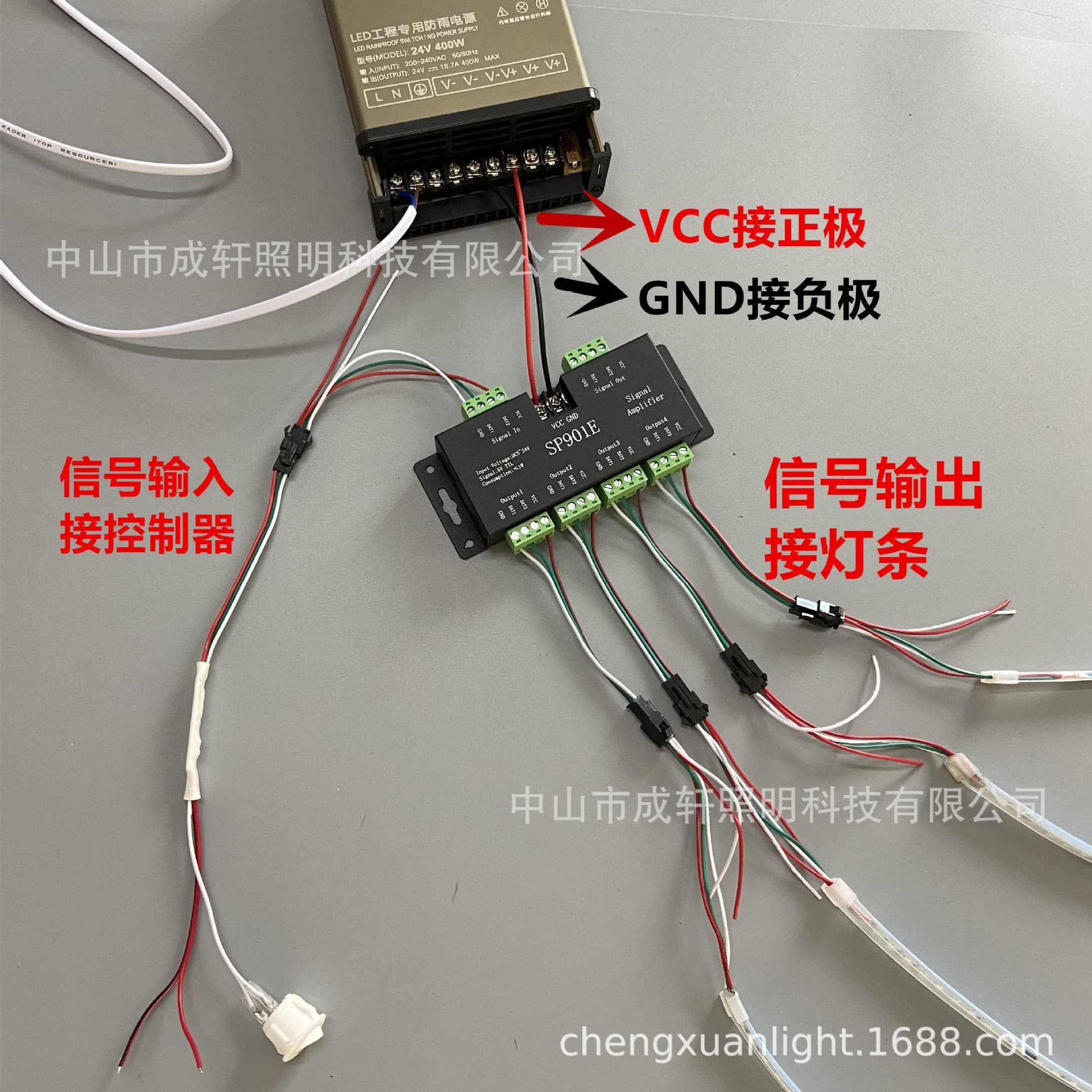 SP901E Dream Color LED Strip WS2812B Signal Synchronization Amplifier Dream Color Light Strip LED Controller 5-24V