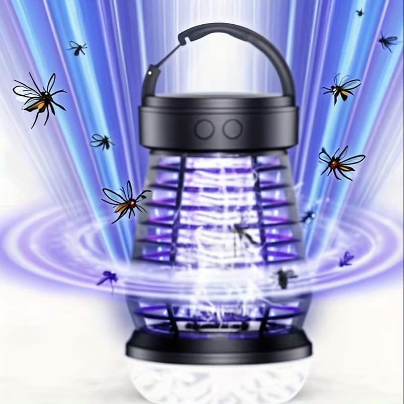 2026 New Cross-border Drop Shipping Portable Indoor/Outdoor Electric Fly Swatter with LED