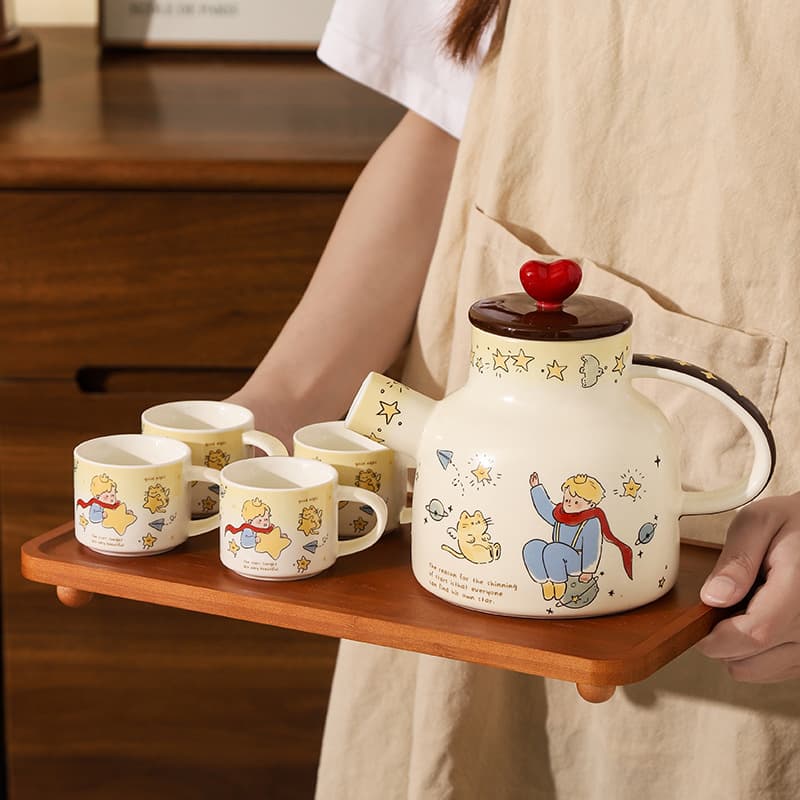 Ceramic Cup Prince Star Cold Water Pot Cute Birthday Gift Couple Home Tea Set Tea Pot Set Fun Lively Ceramic Water Bottle