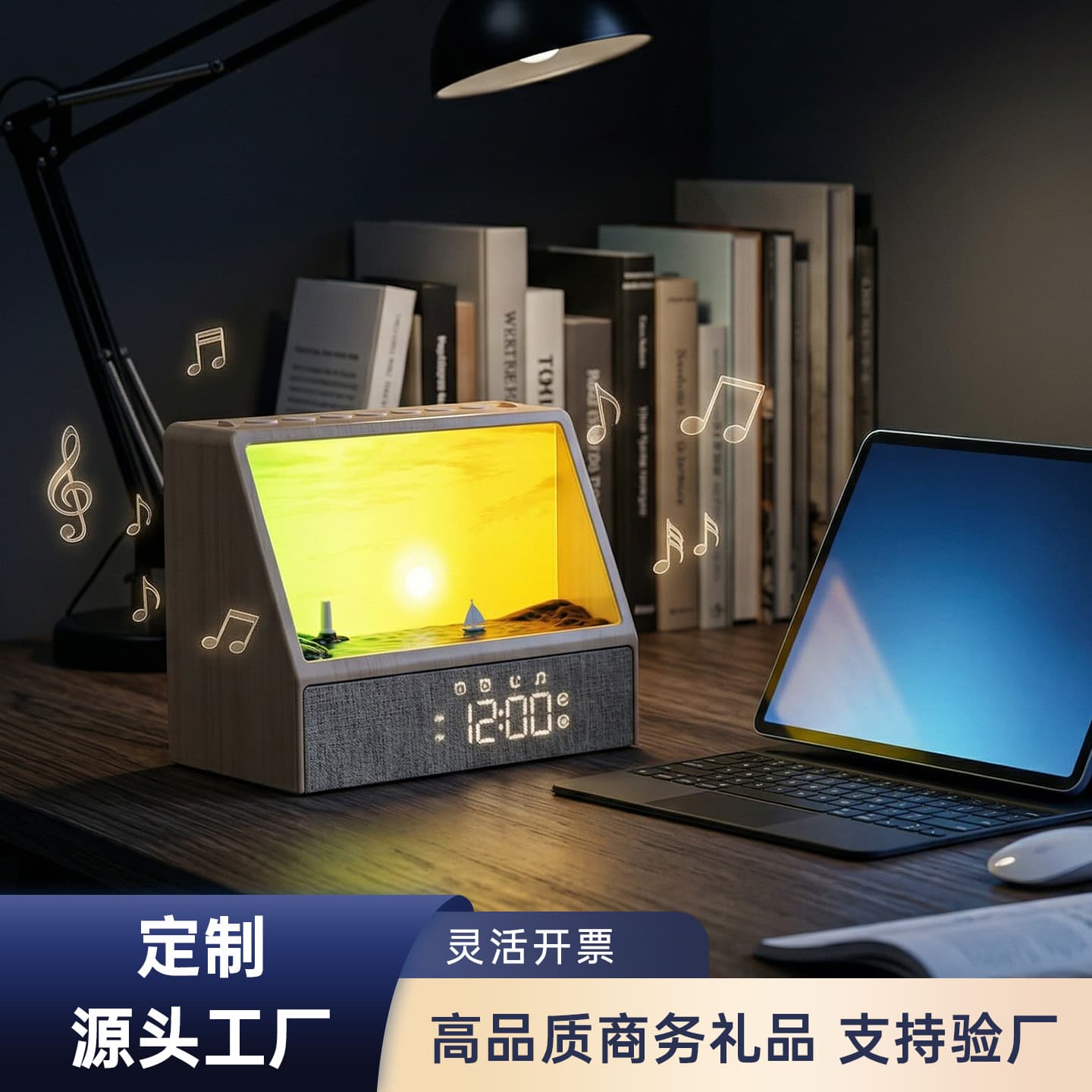Cross-border Sunrise Alarm Clock with Simulated Sunrise, Bluetooth Speaker, Employee Gift, Festival Gift, Ambient Light