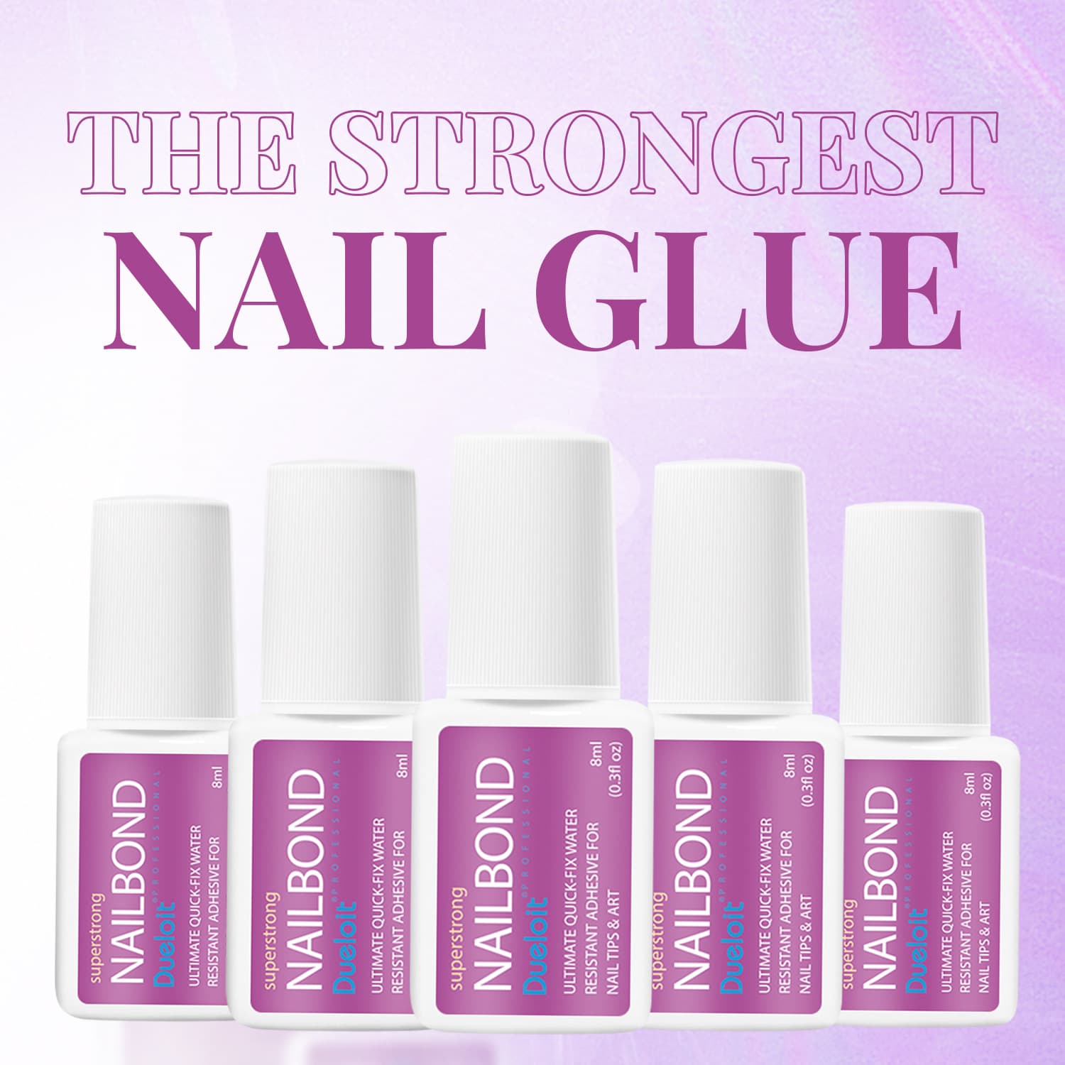 Nail Glue 8ml No-Light Quick-Dry Strong Nail Tip Glue with Brush Nail Adhesive Cross-border CPSR