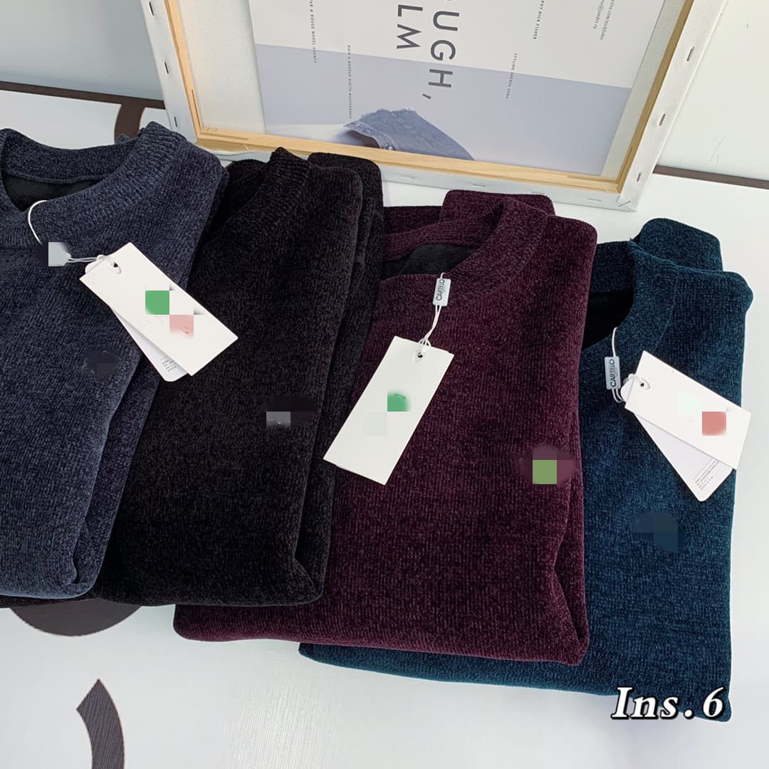 Group Buy Live Stream Micro-business Wholesale Chenille Dad Knitwear Men's Middle-aged and Elderly Autumn/Winter Embroidered Sweater Korean Style Autumn/Winter