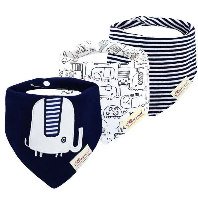 momscare export-grade triangular bibs for babies and children, children's bibs, ins-style triangular drool bibs, 3-pack