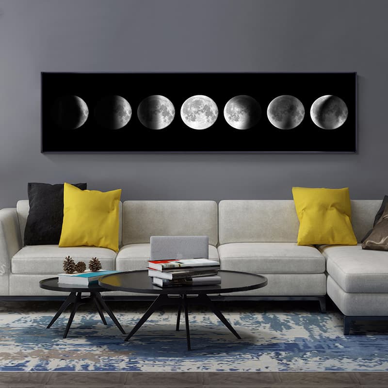 Hot-selling Celestial Moon Lunar Eclipse Transition Hanging Canvas Print High-Definition Spray-Painted Decorative Art Core Minimalist