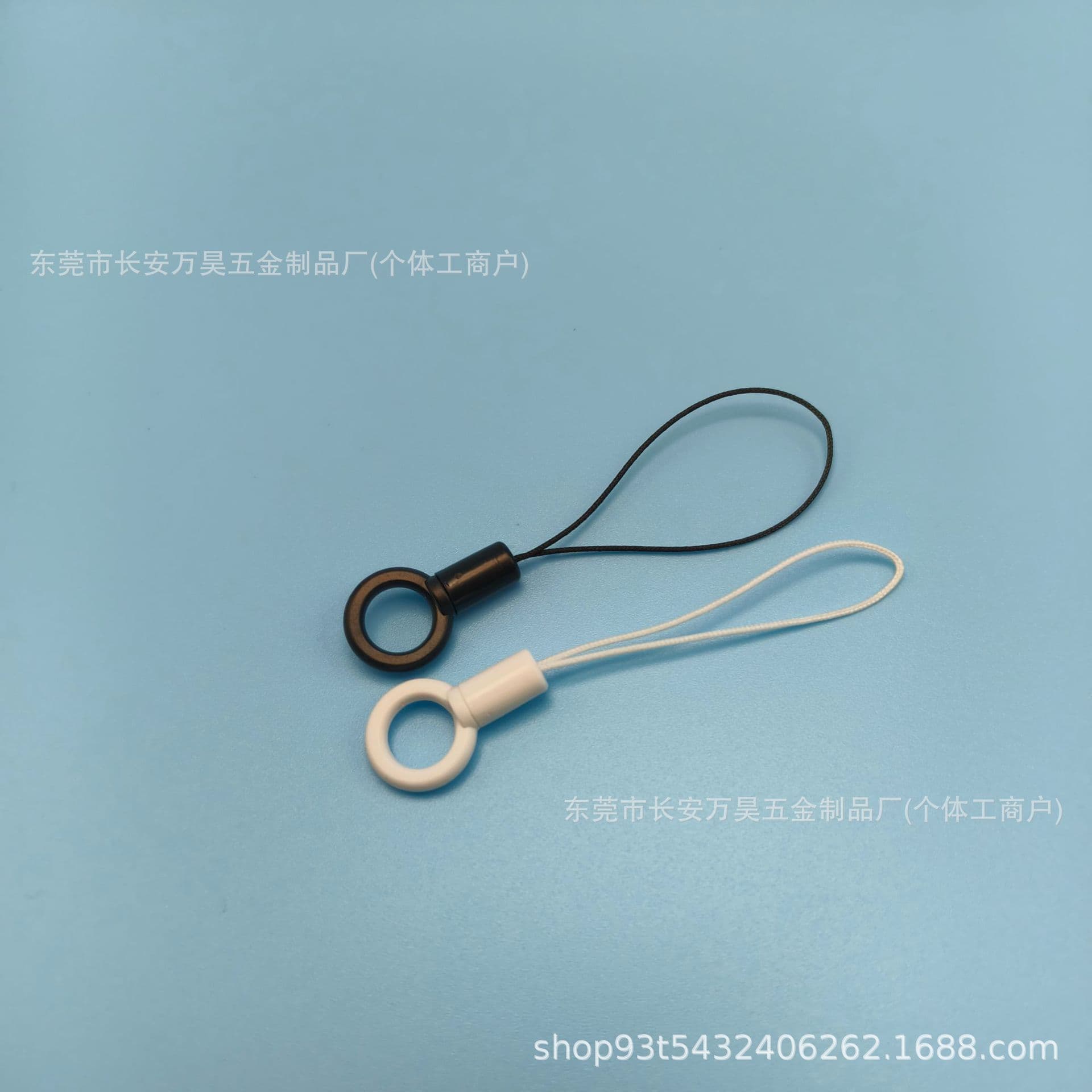 Black headphone lanyard circle small rope head diy mobile phone lanyard mobile phone case jewelry hanging chain accessories thin rope head buckle