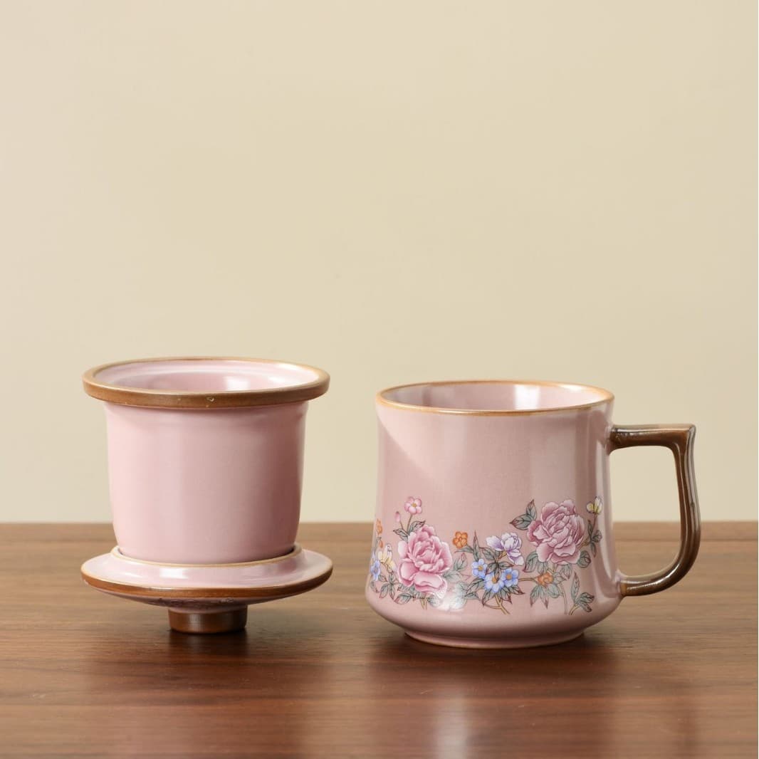 Ru Kiln Ceramic Mug Gift Box Set with Lid, High-End Tea Separation Office Cup, Business Souvenir Bulk