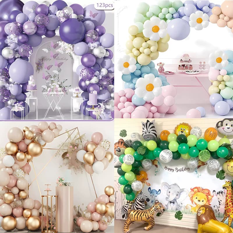 Purple Balloon Arch for Birthday Scene Decoration, Kindergarten, Shopping Mall, Opening Event Decoration Arch