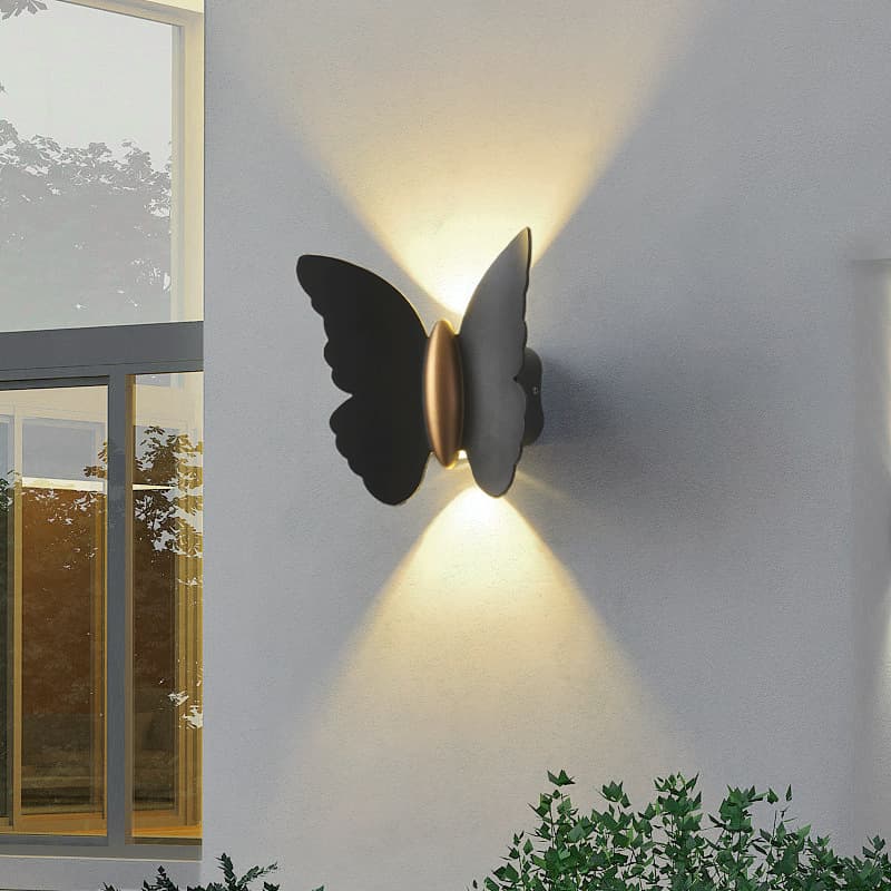 LED Outdoor Wall Light Butterfly Washing Wall Light Simple Modern Stairway Corridor Wall Light Courtyard Balcony Wall Light Doorway Light