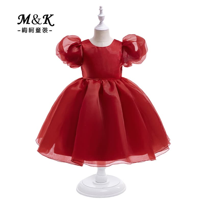 European and American Cross-border Princess Dress Puffy Sleeve Tutu Dress for Girls Children's Formal Gown Little Hostess Princess Dress