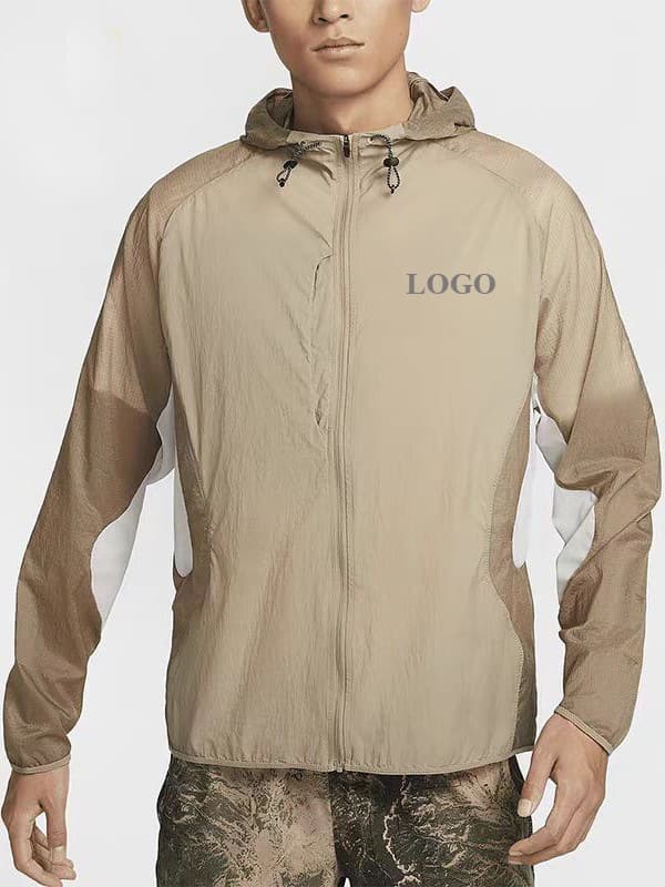 Cross-border Foreign Trade Summer Ice Silk Sun Protection Hooded Jacket NK Men's Women's Skin Coat Outdoor Lightweight Jacket Contrast Color Casual Breathable