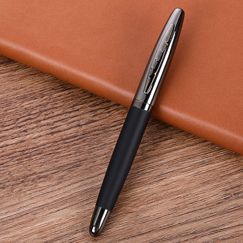 Black frosted metal pen o gun gray ballpoint pen creative advertising gift pen metal signature pen printing log