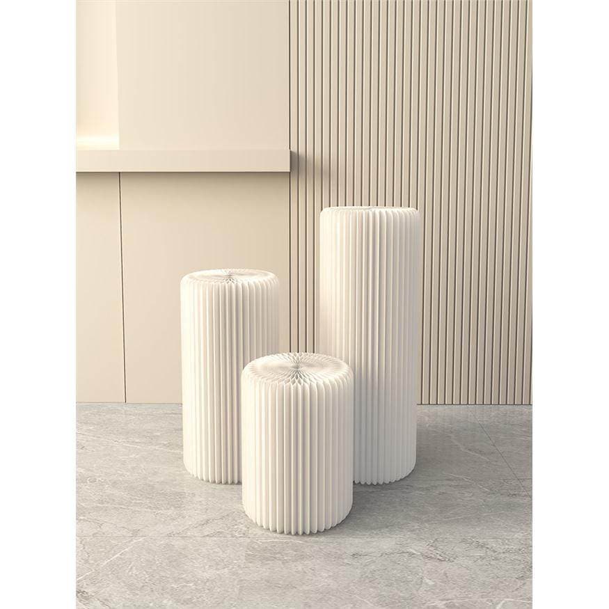 Folding Floor Display Stand Showcase Dessert Table Window Display Decoration Stand Paper Cylinder Pedestal