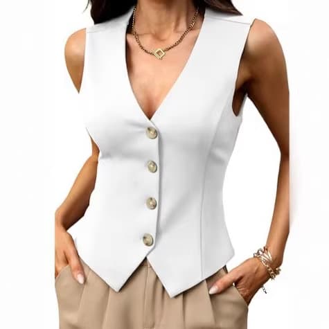 2026 Cross-Border European and American Spring/Summer New V-Neck Vest Amazon Hot-Selling Fashion Women's Top