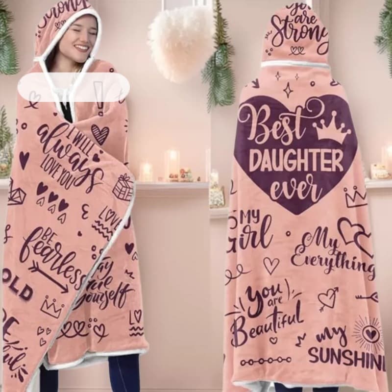 Factory direct supply Sherpa wool wearable blanket hoodie Christmas gift for loved ones wearing blanket