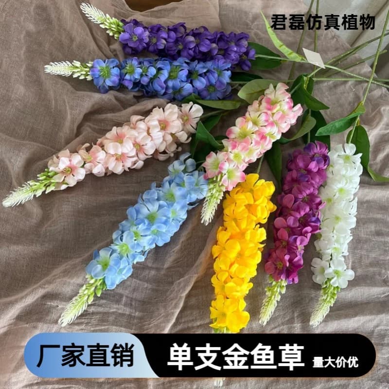 Single Artificial Snapdragon Flower for Wedding Decoration, Floral Arrangement, Road Guide, Hyacinth Artificial Flower, Wholesale for Export