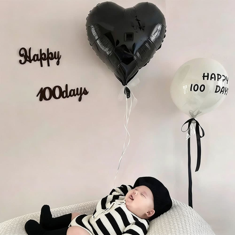 Transparent White Double-Layer Bubble Ball Stickers for Baby 100-Day, Full Moon, and One-Year Birthday Scene Decoration