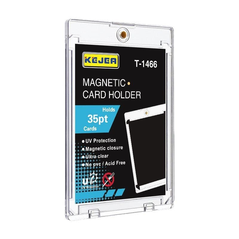 35PT Magnetic Card Holder with Groove for Sports Cards, Pokemon, Yu-Gi-Oh, Transparent Strong Magnet Card Case