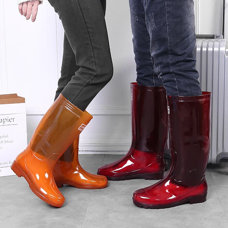 Shanghai Double Coin Erxiang Water Shoes, Men's High-Cut Golden Rain Boots, Jieyang Wholesale Slip-Resistant Lining-Free Quick-Dry Tea Rain Boots