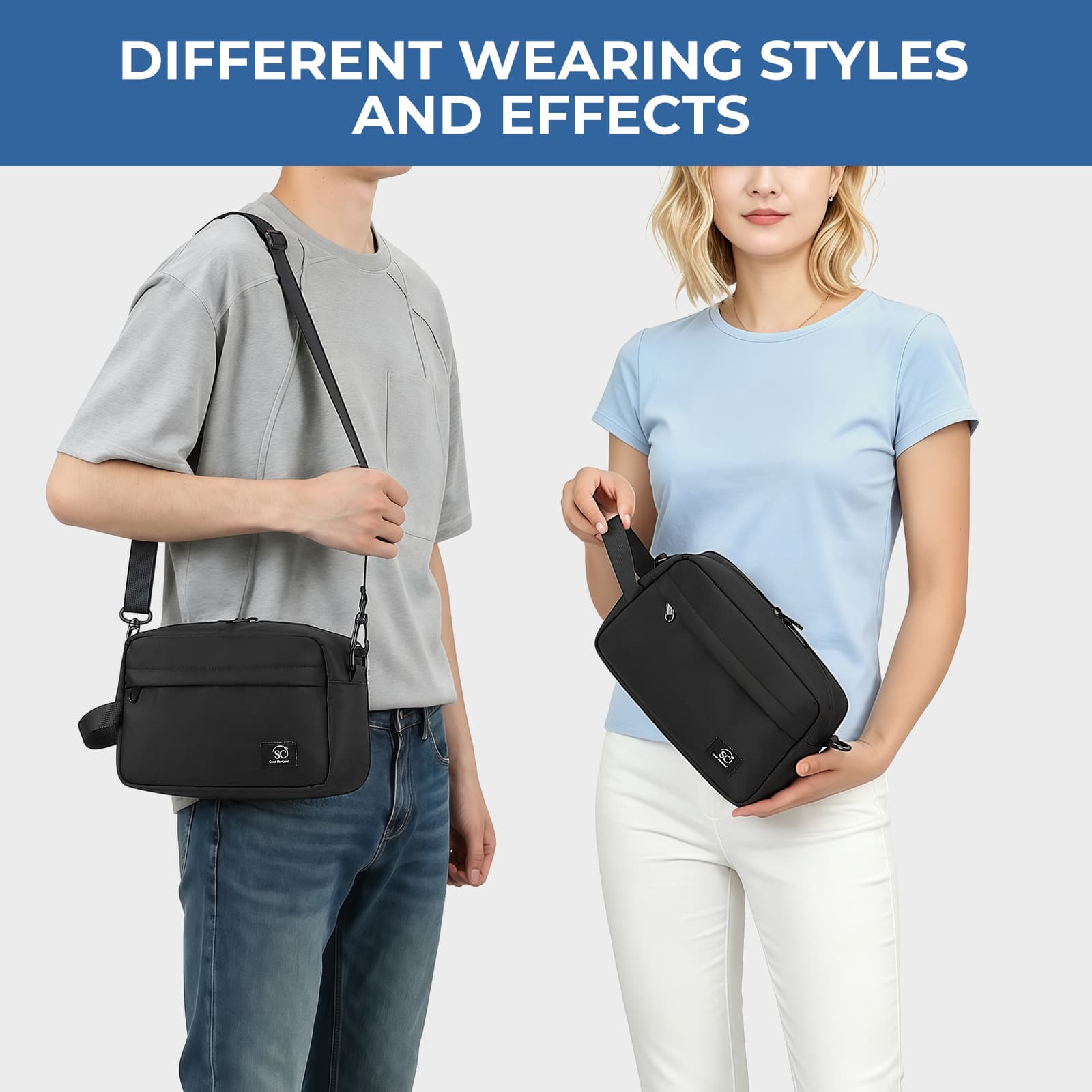 2025 Cross-border Men's Sling Bag, Simple and Lightweight Phone Bag, Versatile Solid Color Fashion Casual Shoulder Bag for Men