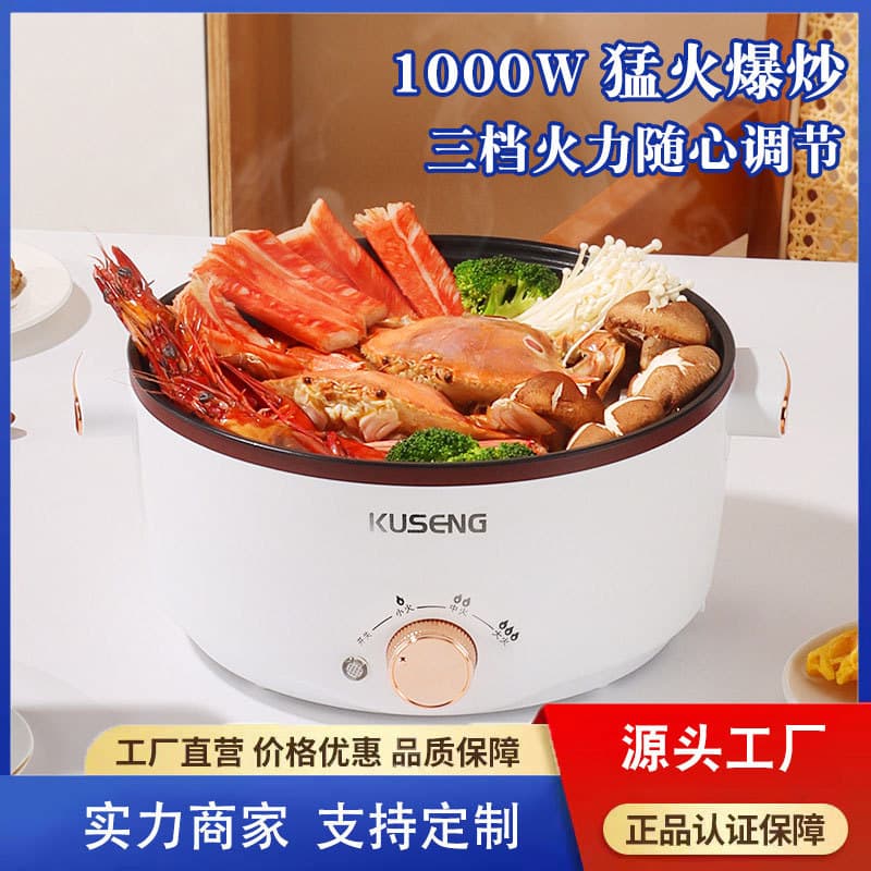 Household Small Integrated Electric Cooking Pot Electric Wok Household Electric Pot Dormitory Electric Hot Pot Multi-functional Non-stick Pan