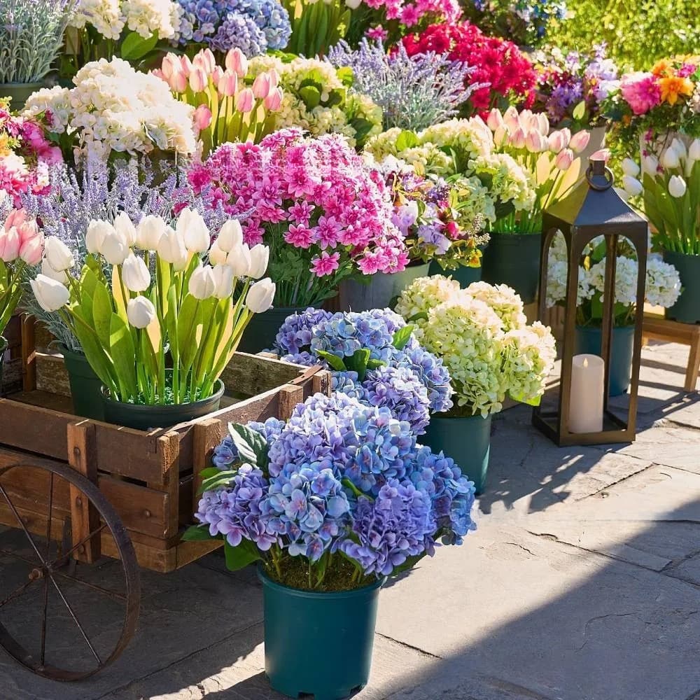 Artificial Outdoor Hydrangea Flowers