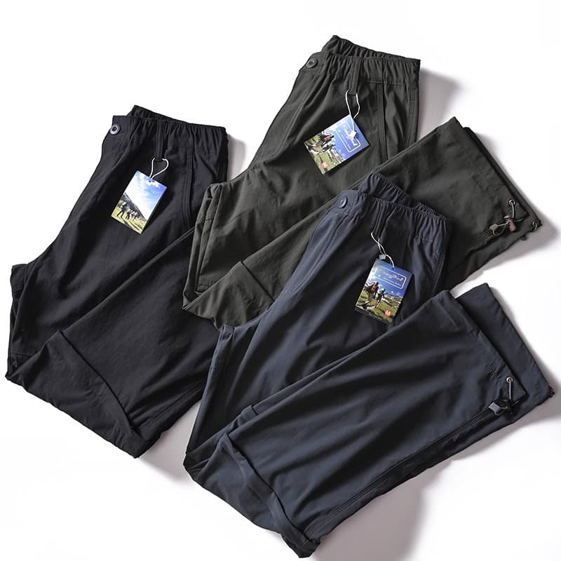 Outdoor removable overalls for men, summer thin quick-drying pants, men's loose straight casual pants, hiking and mountaineering pants