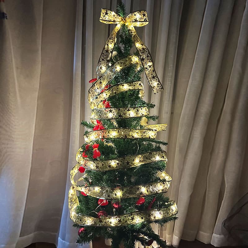 Christmas Ribbon LED Decorative Ambient Light New Cross-Border Color Strip Light Christmas Decoration Satin Color Light