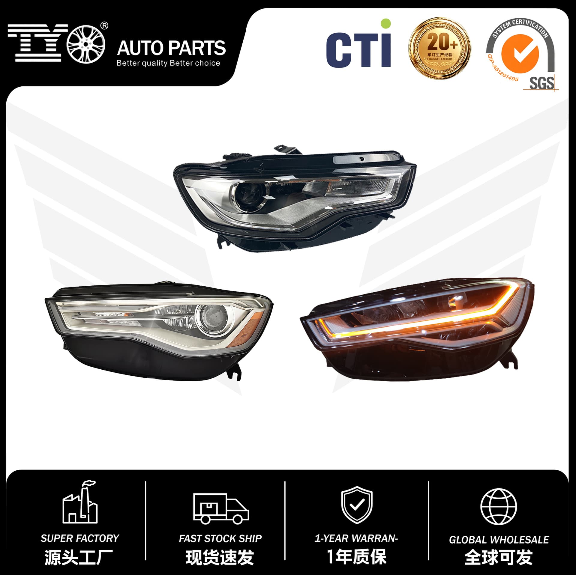Compatible with 12-15 Audi A6L Front Headlight C7 Front Combination Lamp D3S Xenon Headlight Assembly European Spec Export