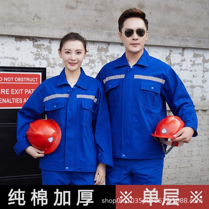 Pure cotton suit for men and women, anti-static work clothes, welder labor protection clothes, wear-resistant and breathable factory maintenance clothes