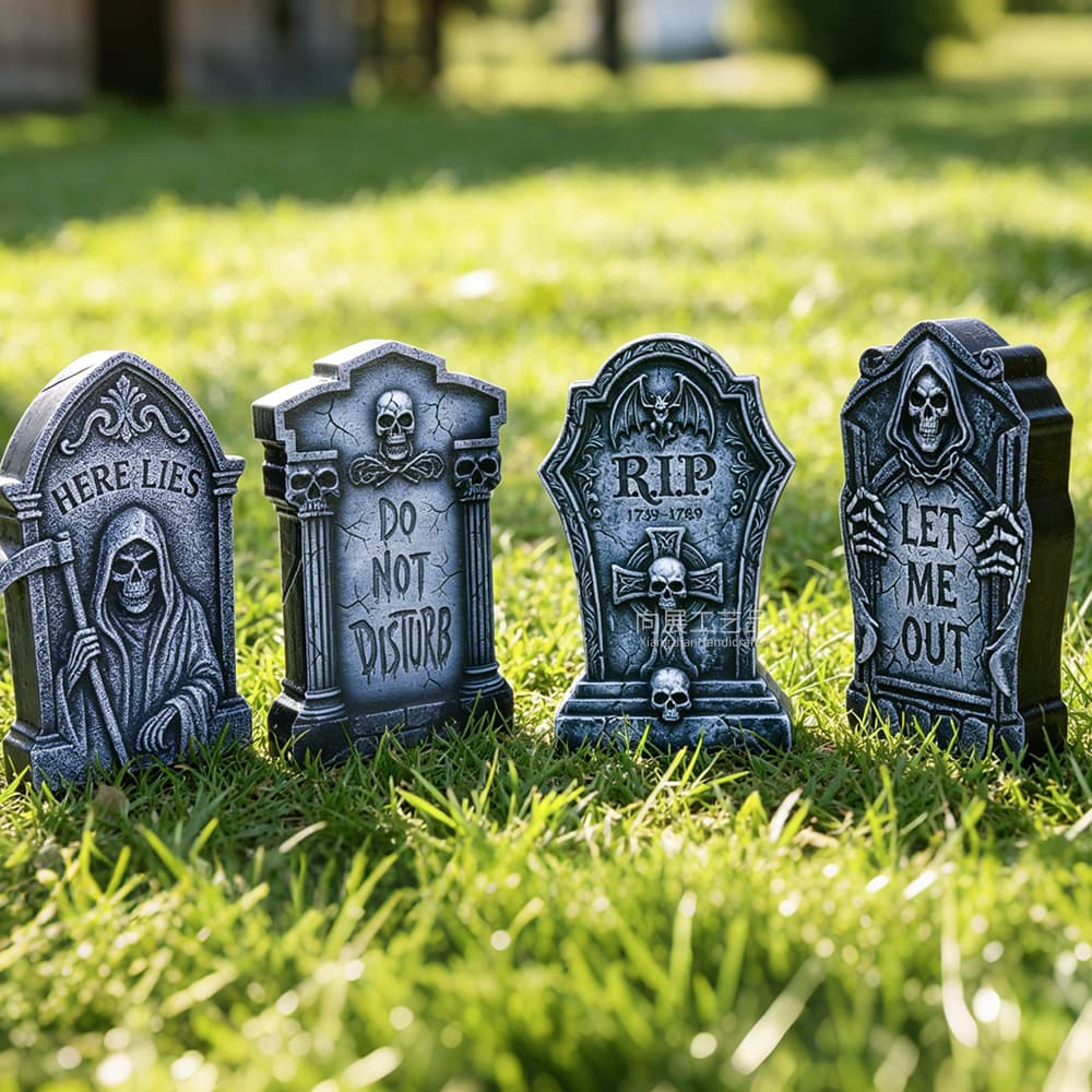 Cross-border new product Halloween tombstone decorations for home holiday atmosphere tombstones horror skull party decorations props